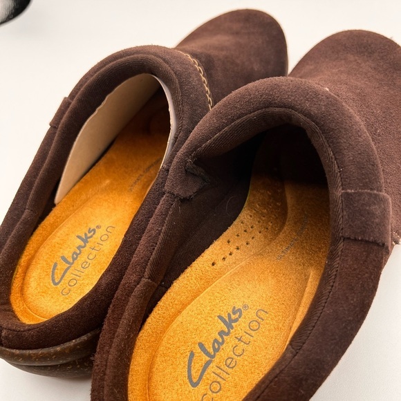 Women's Clarks Roseville Echo Dark Brown Suede Shoe NEW NoBox Sz 6.5 Clog SlipOn - Picture 6 of 6